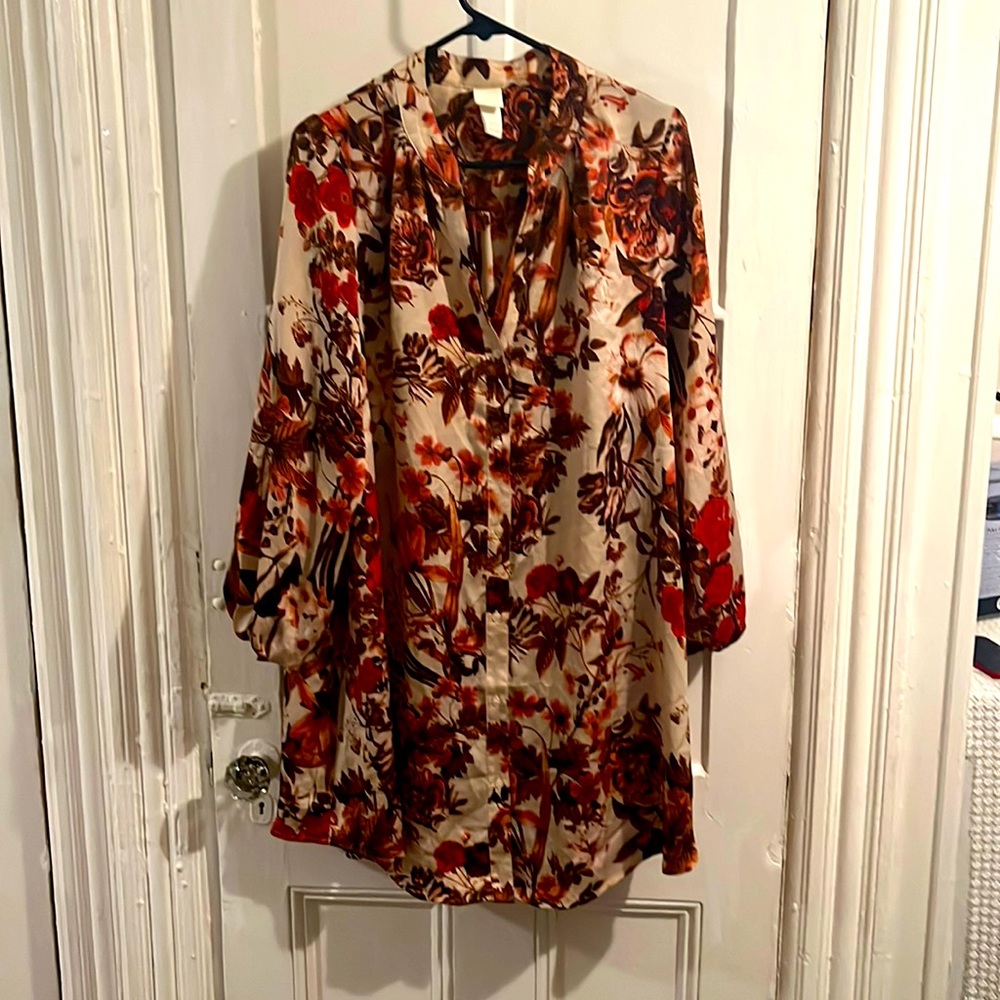 Floral shirt dress